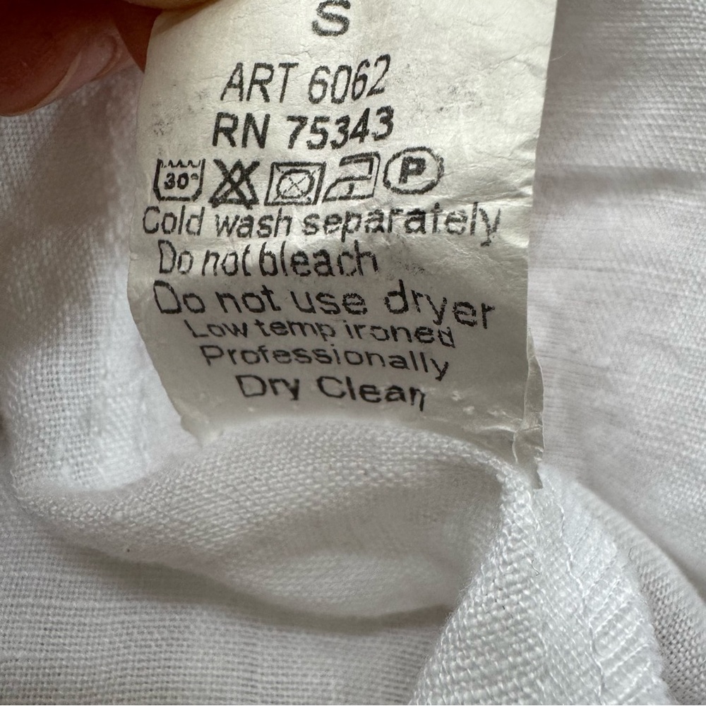 Terzo Millennio White 100% Linen Tank Top Lace Sleeveless Boho Coastal Italy S - Picture 8 of 8
